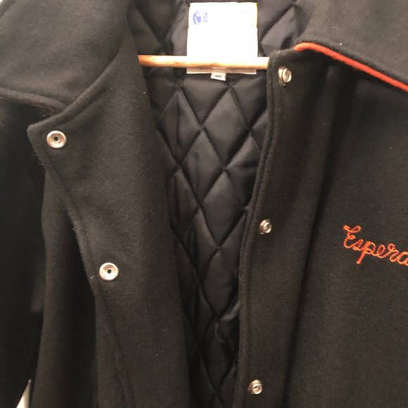 Hewitt vintage men varsity black leather and fabric jacket, XL - Picture 5 of 14